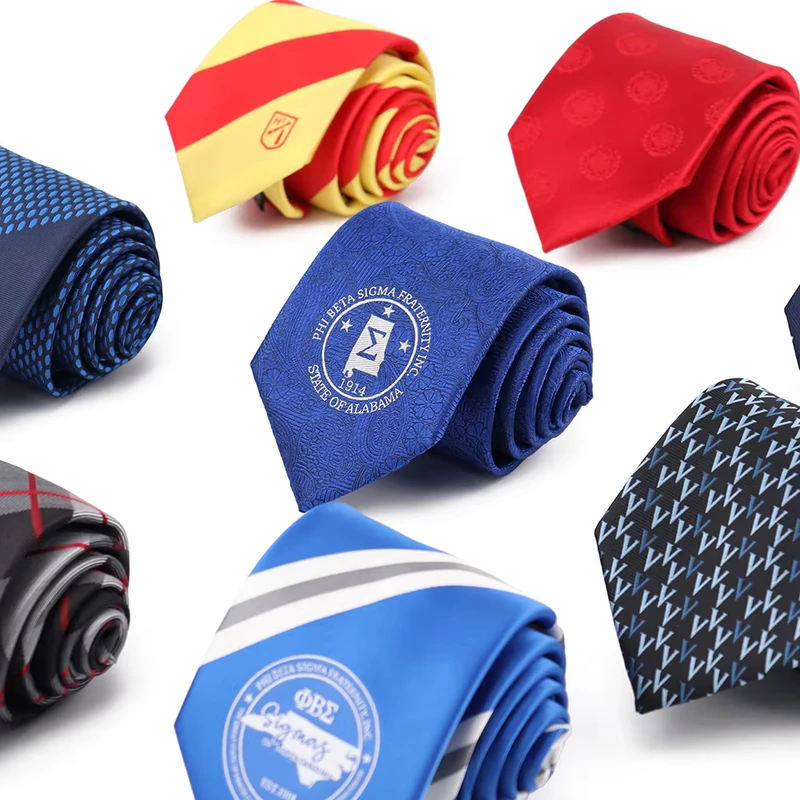 Phi-Beta-Sigma-Paisley-Patterned-Tie-Geometric-Neck-Tie-Manufacturer
