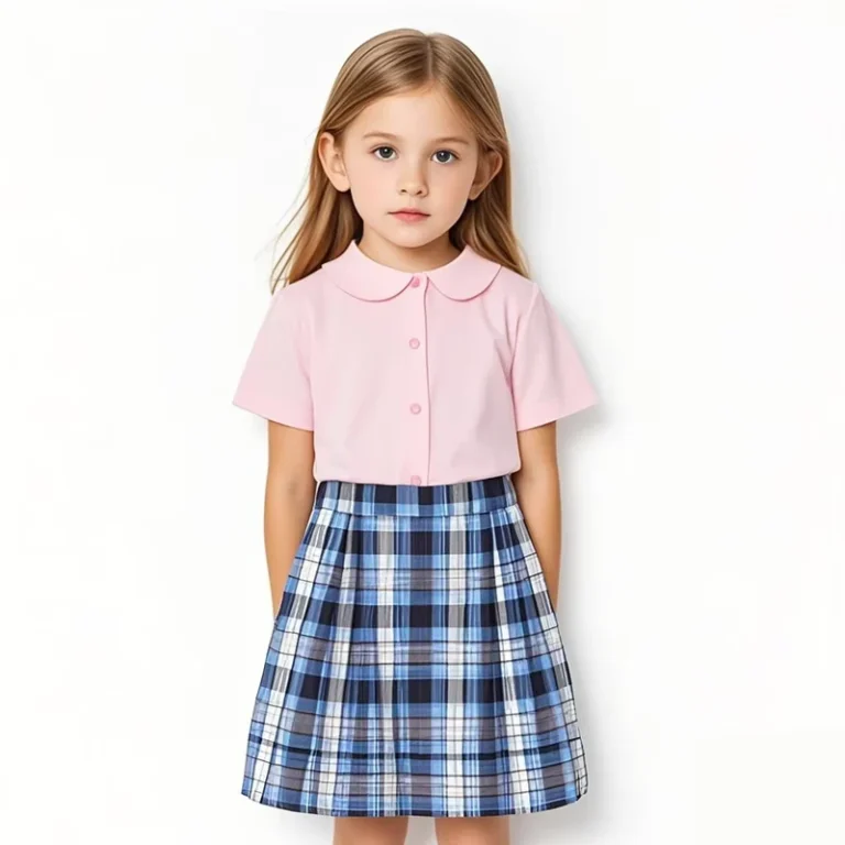 Pink-Shirt-Short-Sleeved-Student-Pink-Skirt-Dress-School-Uniform-Set-for-Girls-Student-Pleated-Dress-Plaid-Skirt-Set