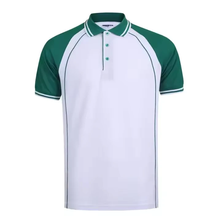 Pique-Print-logo-Quick-Dry-Contrast-Color-Splice-Rib-Cuffs-Short-Sleeve-Men-Classic-School-Shirt-Uniform-Polo-Shirts