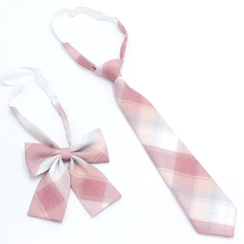 Plaid-Girls-Tie-and-Bow-Tie-Sets-Japanese-Style-School-Uniform-Bow-Ties
