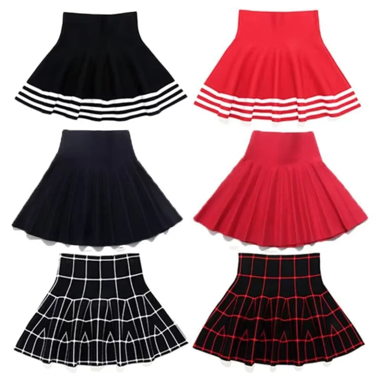 Pleated-Knit-Skirt-Preppy-Style-Short-Skirt-School-Uniform-Girl-Pleated-Grid-Skirt-Customizable
