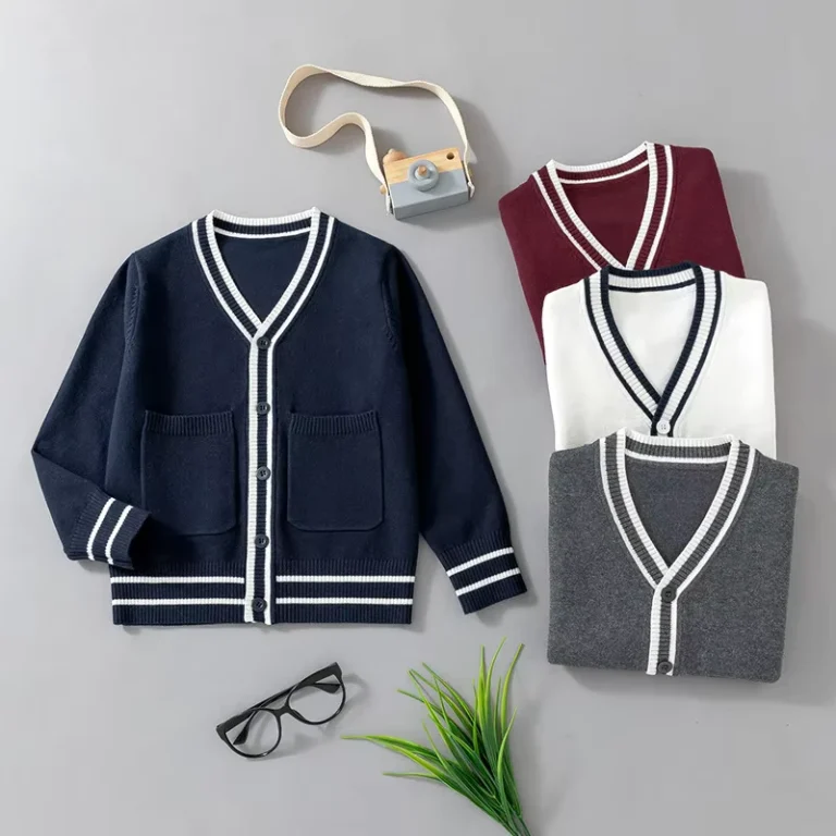 Pocket-V-Neck-Cardigan-for-Boys-and-Girls-Medium-and-Large-Sizes-Knitted-School-Uniform-Sweater-Jacket-for-Spring