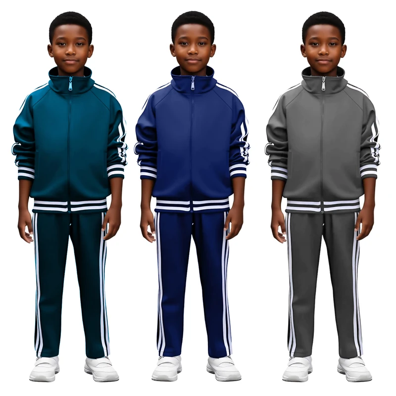 Poly-Tracksuit-100-Polyester-Tricot-Knit-High-School-Training-Wear-Uniform-for-Boys-and-Girls-for-Children