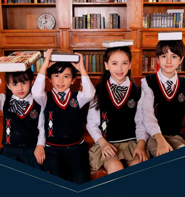 Polyester-Cotton-Spring-and-Autumn-OEM-Kids-School-Uniforms-for-Graduation