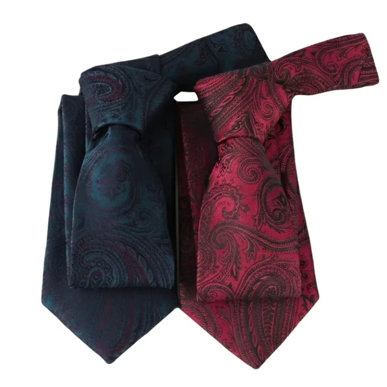 Polyester-Polka-Dot-Tie-Mens-Necktie-Navy-Blue-and-Burgundy-Slim-Woven-Business-Wedding-Accessory