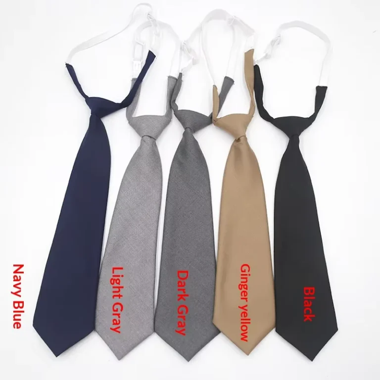 Polyester-Solid-Color-Serge-College-Style-Student-School-Uniforms-Pre-Tied-Elastic-Neckties-Caravats