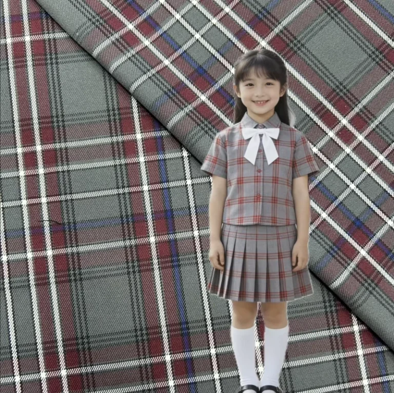Polyester-Viscose-Blend-Yarn-Dyed-Flannel-Custom-Plaid-Fabric-for-Japanese-London-JK-School-Uniforms-Plaid-Skirts