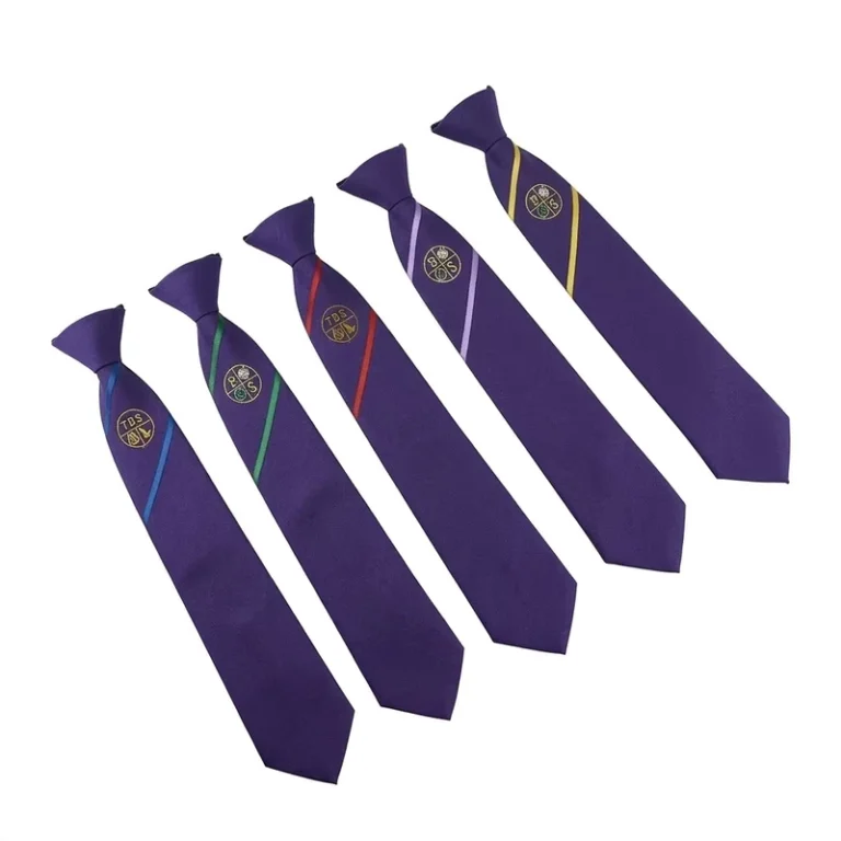 Polyester-Woven-Striped-Clip-on-Ties-Adjustable-School-Uniform-Safe-Neck-Tie-for-Students