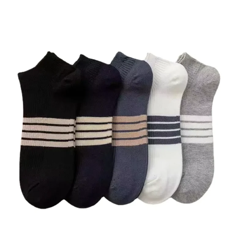 Popular-Comfortable-Breathable-Cotton-Spring-Winter-Custom-Logo-Men-School-Socks-Casual-Striped-Solid-Color-Ankle-Socks-Bulk