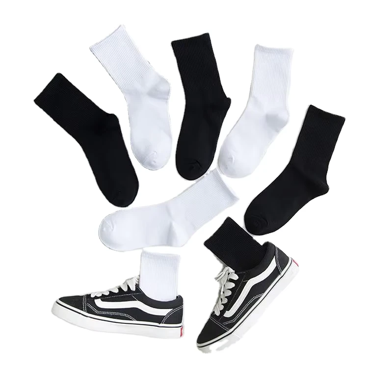 Premium-Men-Black-White-Ankle-Socks-Breathable-Elastic-Sport-Running-Casual-Daily-Wear-Socks