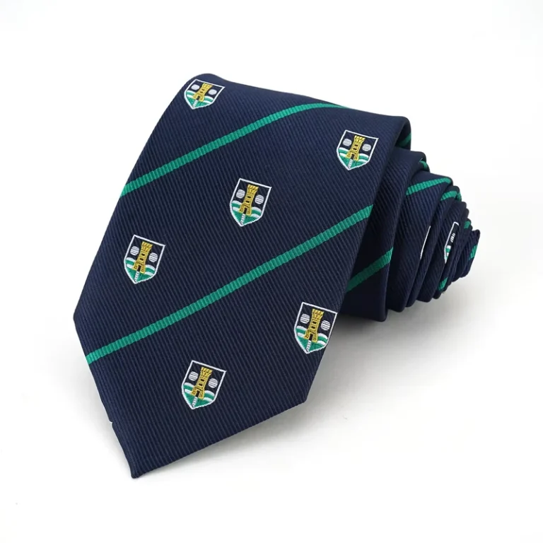 Premium-Polyester-Striped-Tie-with-Custom-Logo-Hotel-Uniform-Accessories