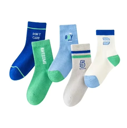 Premium-Quality-Number-Letter-Cotton-Children-Boy-Sport-Socks-Custom-Cotton-Crew-School-Socks