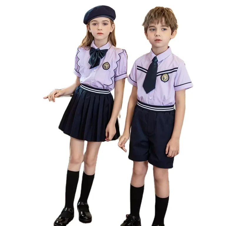 Preppy-Student-School-Uniform-Summer-Short-Sleeved-Short-Skirt-and-Breathable-and-Soft-Fabric-School-Uniform