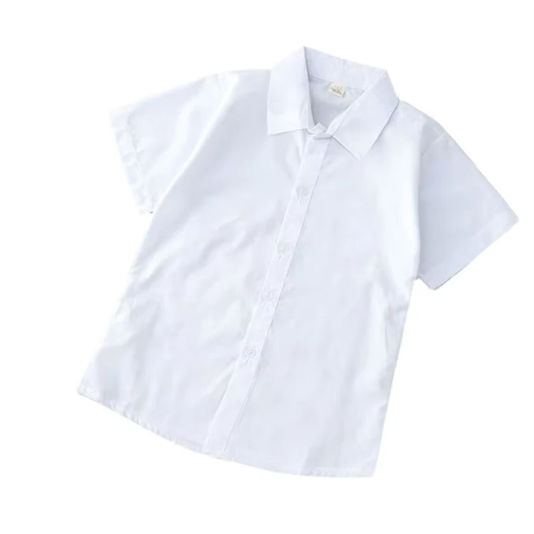 Price-Kids-White-Shirts-Performance-Unisex-Short-Sleeved-Student-Uniform-Without-Pockets