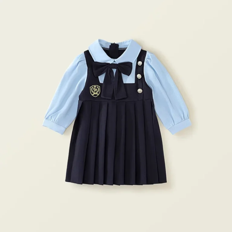 Primary-Children-High-Kids-Kindergarten-School-Uniforms-Solid-Summer-Breathable-Navy-Blue-Pleated-Skirts-Girls-Pinafore-Uniforms
