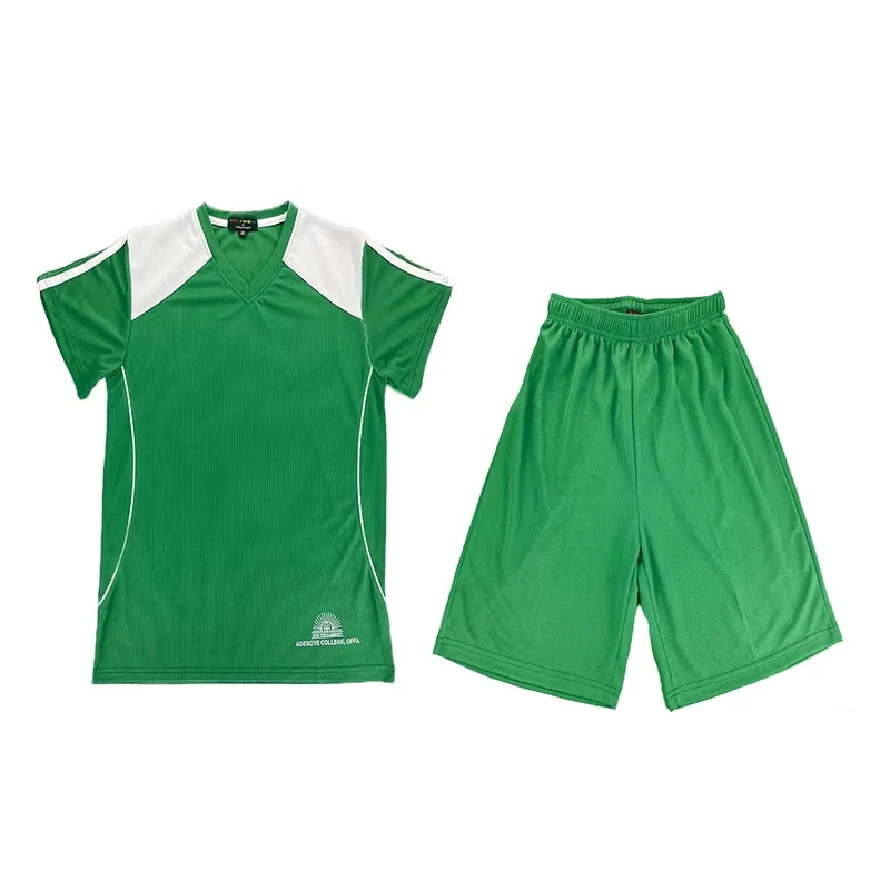 Primary-Kids-School-Sport-Uniforms-100-Polyester-Green-Jersey-Sport-Wear-PE-Tees-With-Shorts