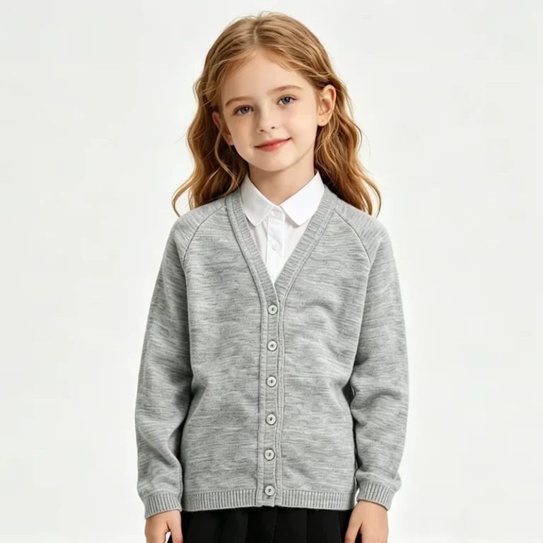 Primary-School-Cardigan-Unisex-V-neck-100-Acrylic-Long-Sleeve-Classical-Cardigan-School-Uniform-Design