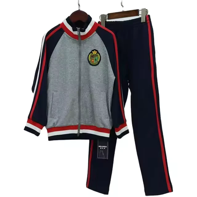 Primary-School-Children-School-Uniform-Jogging-Tracksuit-Set-Factory-Supplied-Sportswear-Dress-for-Students