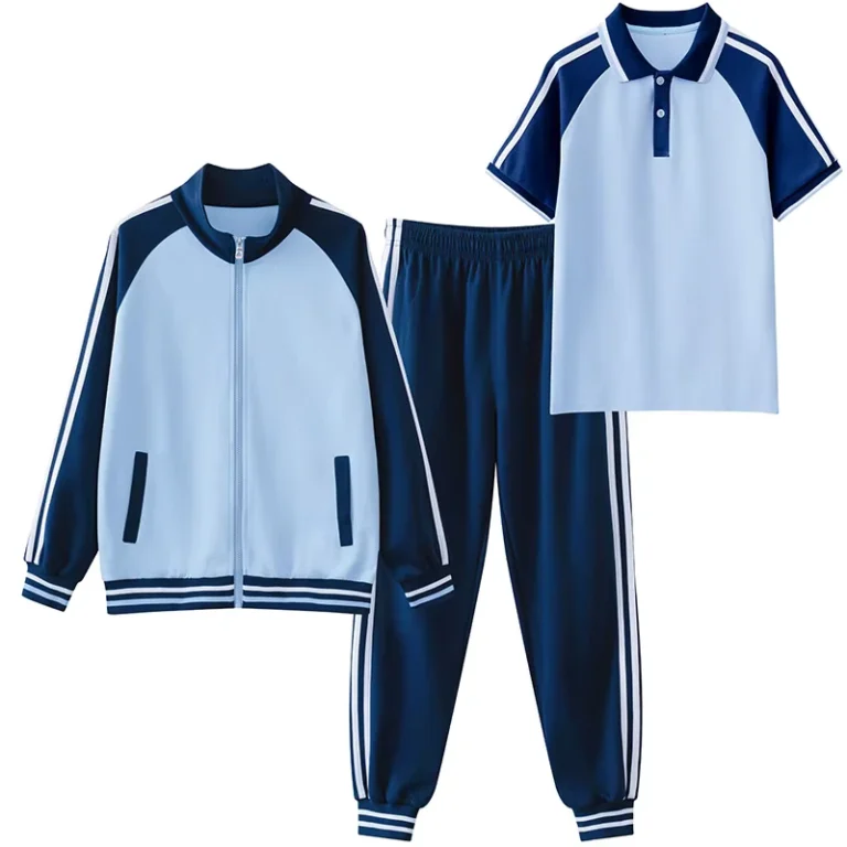 Primary-School-Childrens-Unisex-Academy-Uniform-Set-Spring-Summer-Sports-Outfit-Polyester-Cotton-Material
