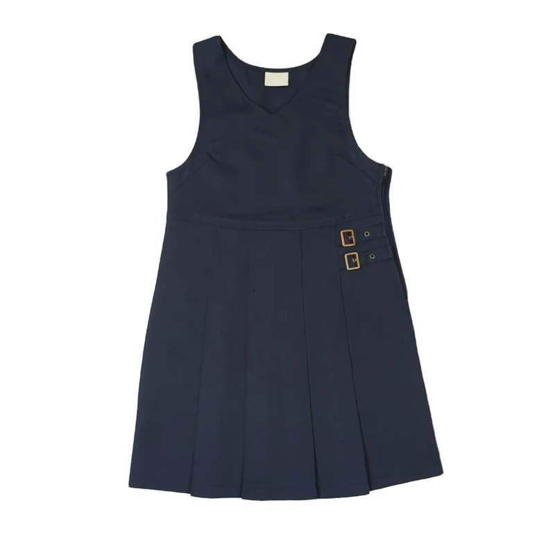 Primary-School-Custom-Girls-Stretch-Pleated-Hem-Kids-Sleeveless-Dress-School-Uniform-Pinafore-Skirt