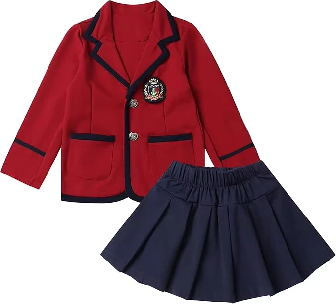 Primary-School-Girls-JK-Uniform-Suit-Jacket-Custom-Logo-Students-Clothing-Set-Manufacture-School-Uniforms