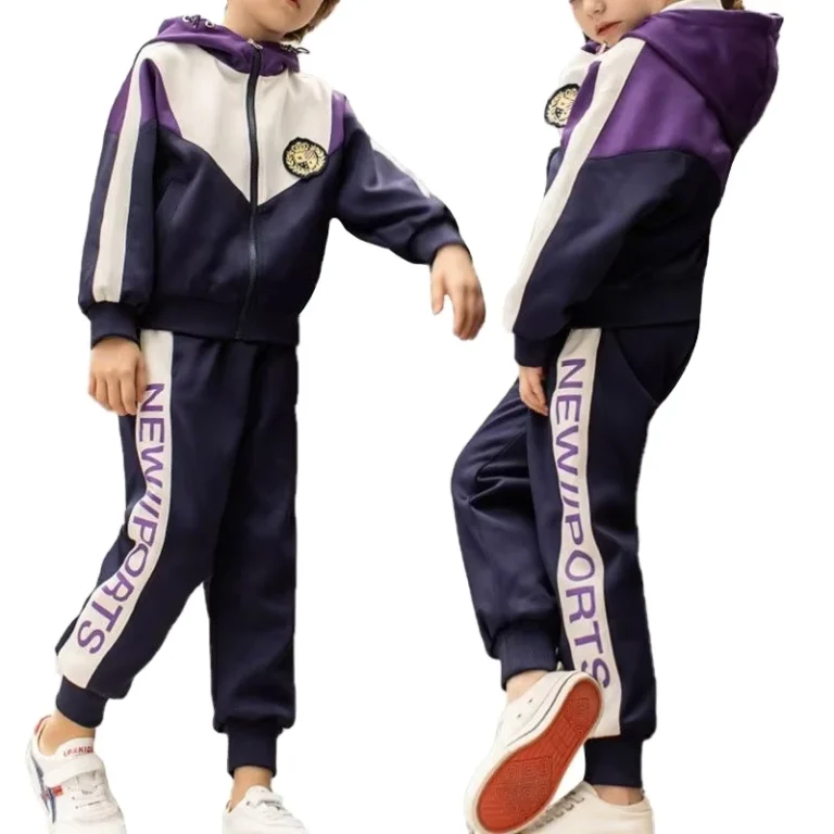 Primary-School-Spring-and-Autumn-Letter-Print-Sportswear-With-Hood-Custom-Design-Kindergarten-School-Uniforms
