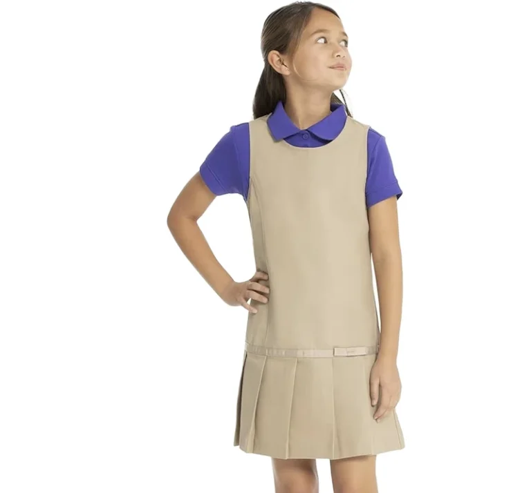 Primary-School-Student-Uniform-Girls-Dress-Poly-Viscose-TR-School-Pinafore-Bulk-School-Uniforms-Pinafore-Dress