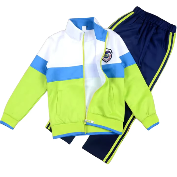 Primary-School-Uniform-Cotton-Sportswear-Jacket-and-Pants-Children-School-Tracksuits-Sports-Uniform-OEM-Service-Kids