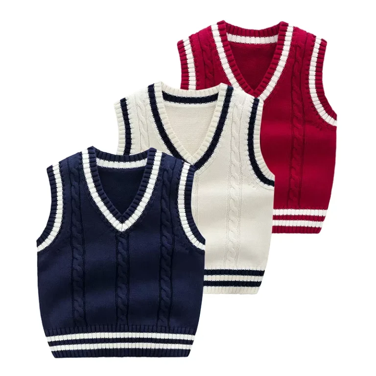 Primary-School-Uniform-Designs-V-Neck-Cotton-Sweater-Vest-for-Kids