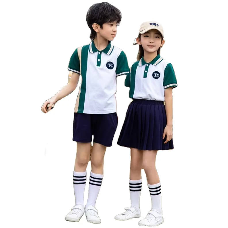 Primary-School-Uniform-Sports-Children-Class-Set-Summer-Two-Piece-Short-Sleeve-Kindergarten-Suit-1