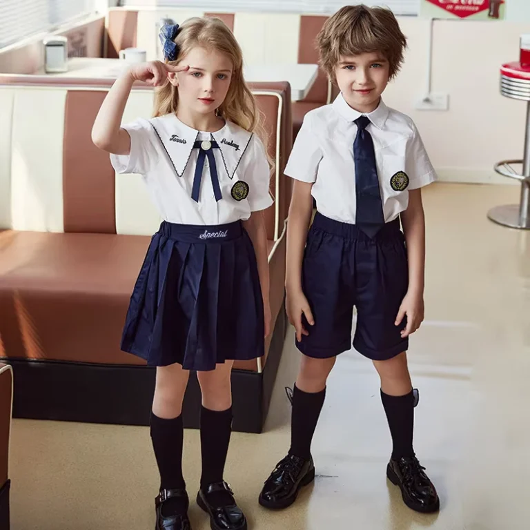 Primary-School-Uniforms-Girls-Pleated-Skirt-Sets-Fashion-Suit-with-Bow-and-Tie-Style-Design-Short-sleeved-School-Wear