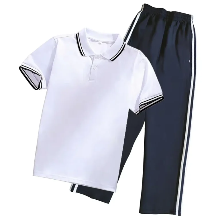 Primary-Secondary-School-Sports-Short-sleeve-Two-Piece-Sets-Unisex-Team-Uniforms-Cotton-School-Customizable-Printing