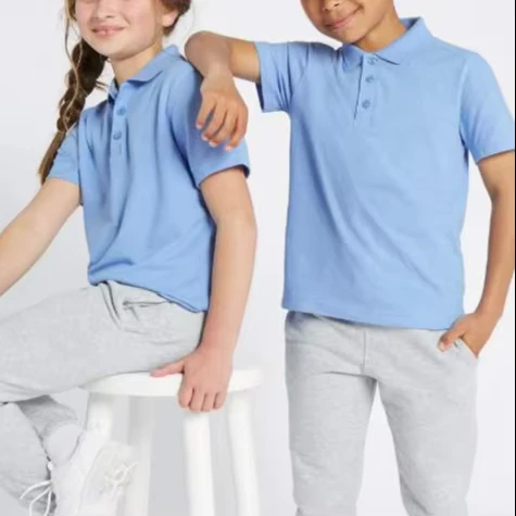 Primary-Short-Sleeve-Sky-Blue-Polo-Shirts-Preschool-High-School-Uniforms-for-Students