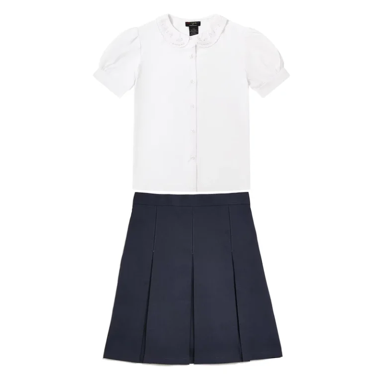 Primary-Student-White-Shirt-Blouse-Short-Sleeved-Skirt-School-Uniform-Girls-Student-Black-Skirt-Dress-Set-for-School-Student