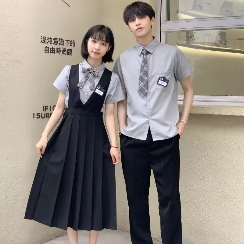 Primary-and-Middle-School-Sleeveless-School-Students-Pinafore-Uniform-Girls-Dress-Summer-Custom-V-Neck-School-Jumper