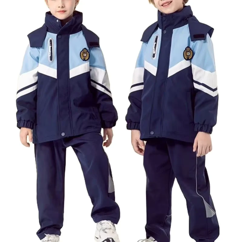 Primary-and-Middle-School-Students-Hooded-Windproof-Warm-Coat-and-Pants-Customized-Winter-Kids-School-Uniform