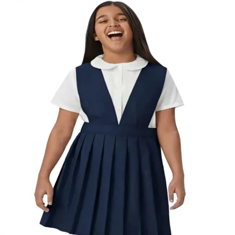 Primary-and-Secondary-School-Pinafore-Girls-V-Neck-Jumper-100-Polyester-School-Uniform-for-Children