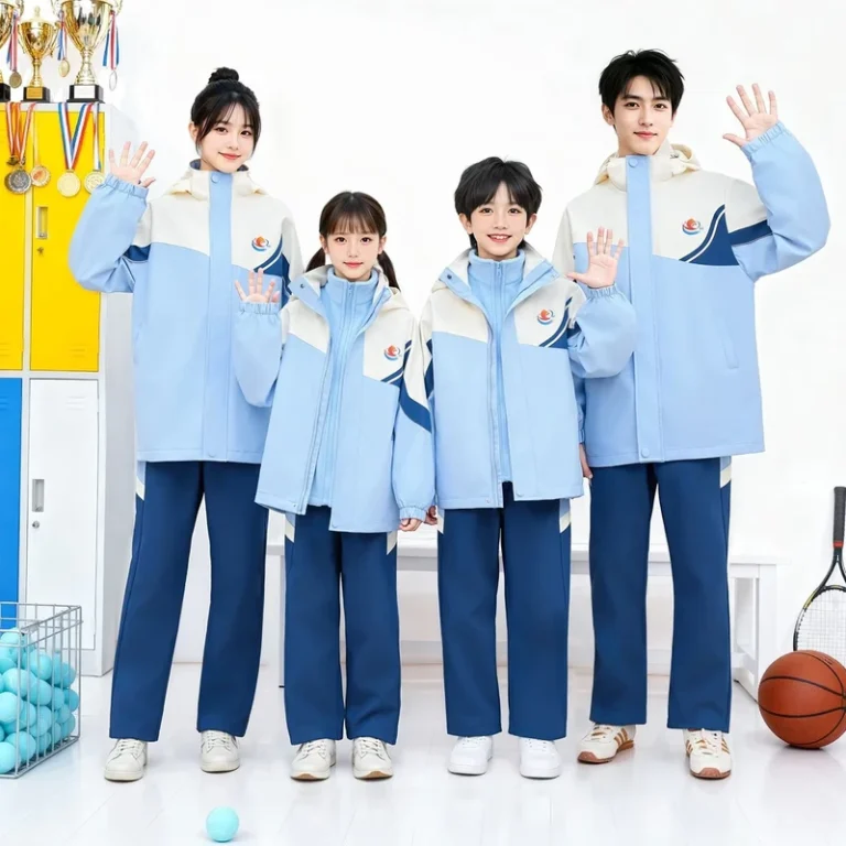 Primary-and-Secondary-School-Students-Blue-Sports-School-Uniforms-Custom-logo-Available