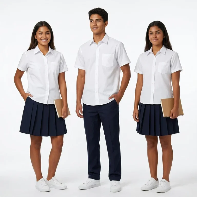 Professional-Factory-Supports-School-Uniforms-at-the-Price-for-Customized-TC-Fabric-White-Shirt-School-Uniforms-Skirts