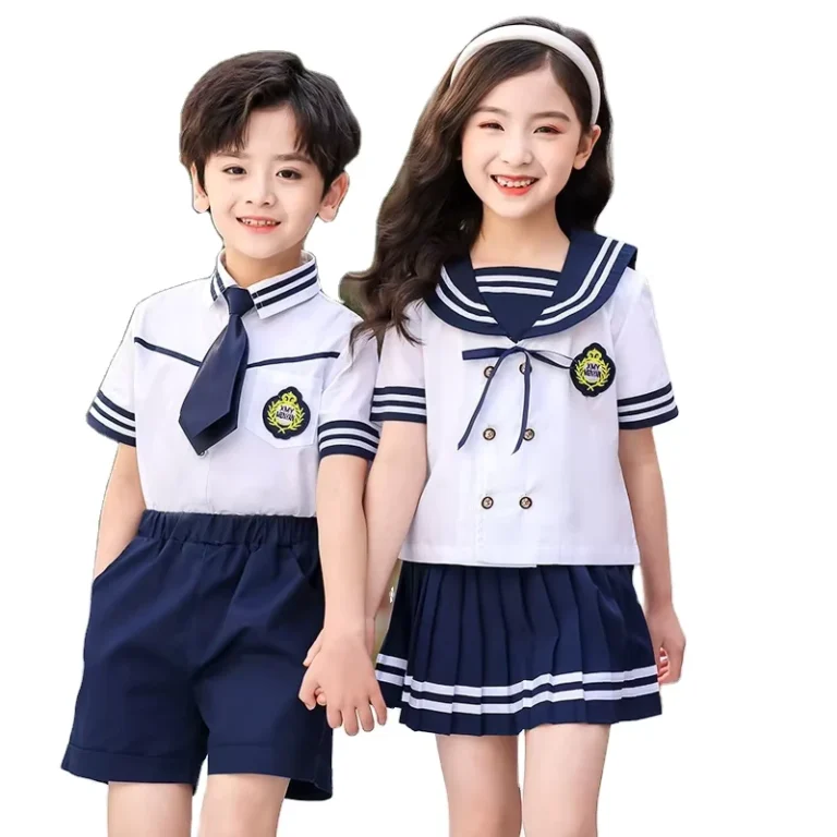 Professional-Manufacturer-Unisex-Kindergarten-Primary-Summer-British-School-Uniform