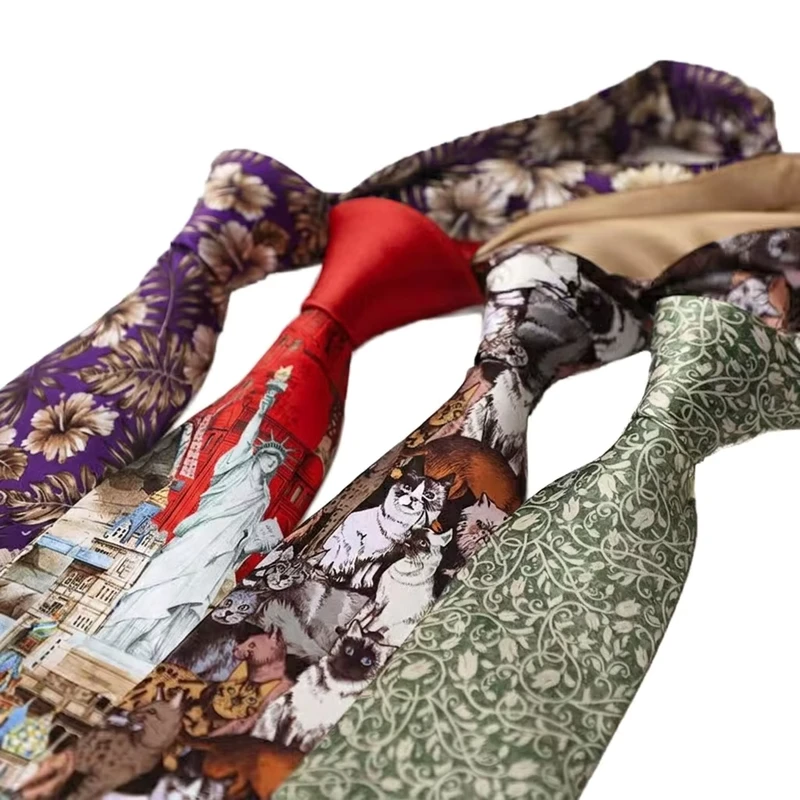Quality-Handmade-Floral-Plaid-Necktie-Cross-Polyester-Mens-School-Uniform-Geometric-Tie