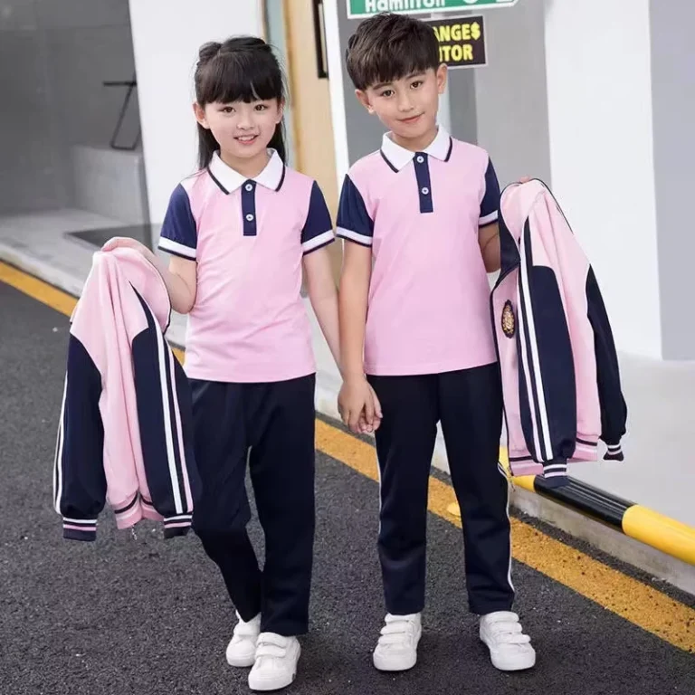 Ready-Made-Custom-School-Clothes-Kids-Primary-School-Sport-Four-Pieces-Uniform-Breathable-Uniform-With-School-Logo
