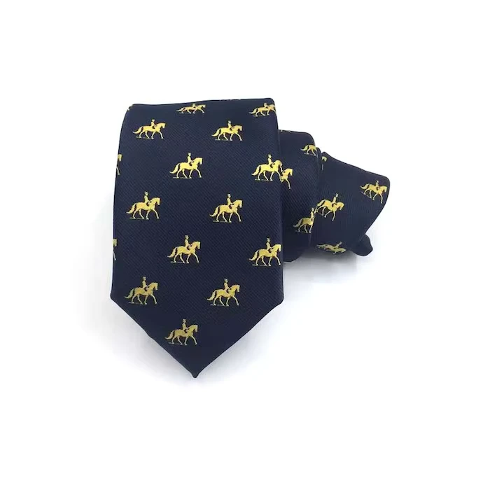 Red-Blue-Polyester-Tie-Woven-Jacquard-All-Over-Logo
