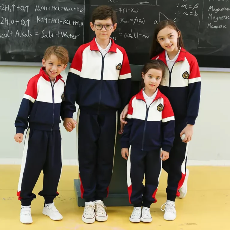 Red-School-Uniform-Jacket-Spring-Autumn-Sports-Zipper-Shirt-Kindergarten-Uniform-for-Primary-Middle-School