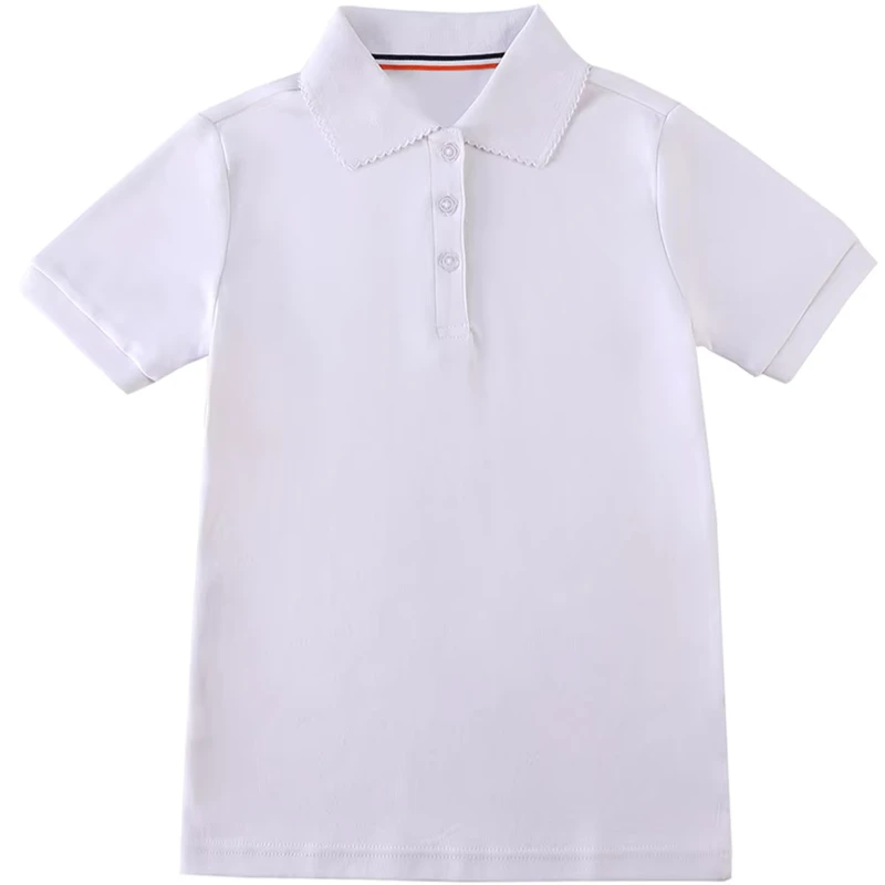 Safety-Quality-School-Tshirt-Knitted-White-Polo-Shirts-Girls-for-2T-20-Kid