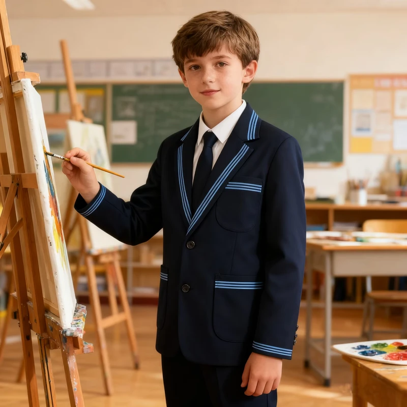 School-Boys-and-Girls-Children-Student-Fitted-Blazers-Coat-With-Trim-Badged-Blazer-Jacket-High-Middle-Primary-School-Uniform
