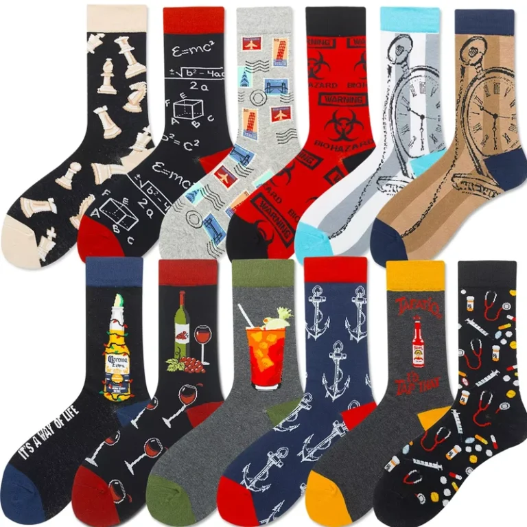 School-Cartoon-Weed-Happy-Sports-Printed-Youth-Logo-Designer-Socks-Long