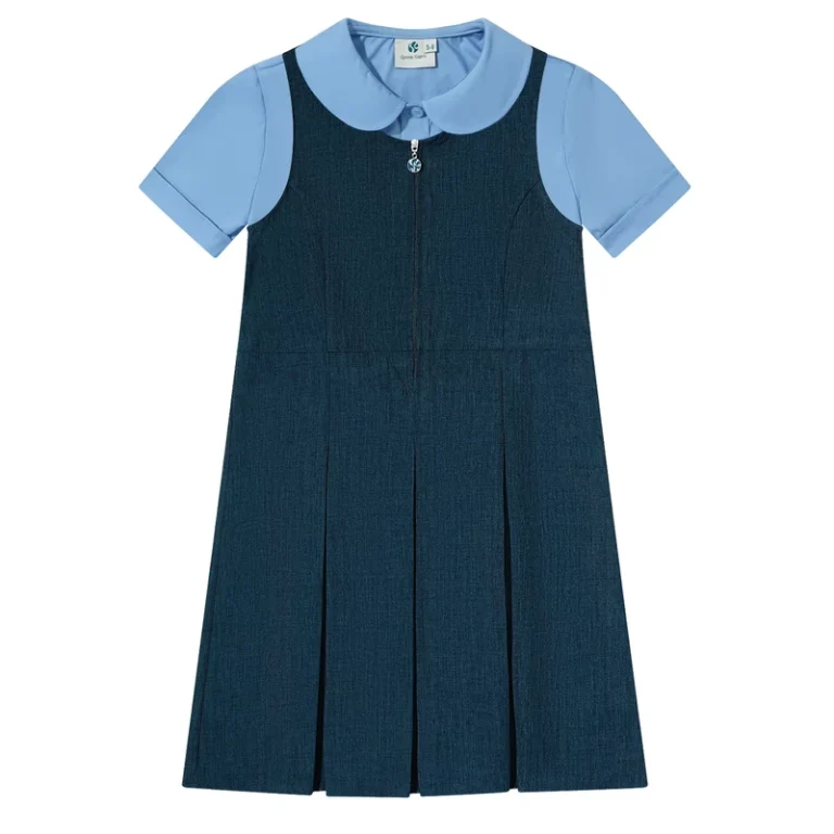 School-Dark-Blue-Jumper-Short-Sleeve-Shirts-Uniform-Set-Custom-School-Uniform-Dress-Pinafores-Blue-Shirt-Set-for-Pretty-Girl