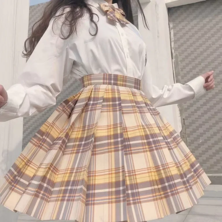 School-Girl-Uniform-Pleated-Skirts-Japanese-School-Uniform-High-Waist-Plaid-Skirt-Sexy-JK-Uniforms-for-Woman-Full-Set-Custom