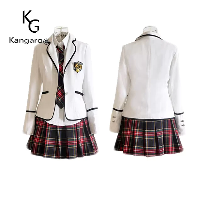 School-Girls-Permanent-Pleated-Skirts-Middle-School-Uniform-Blazer-Suits